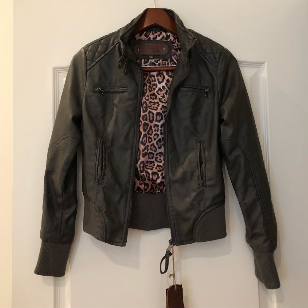 Grey Leather Jacket